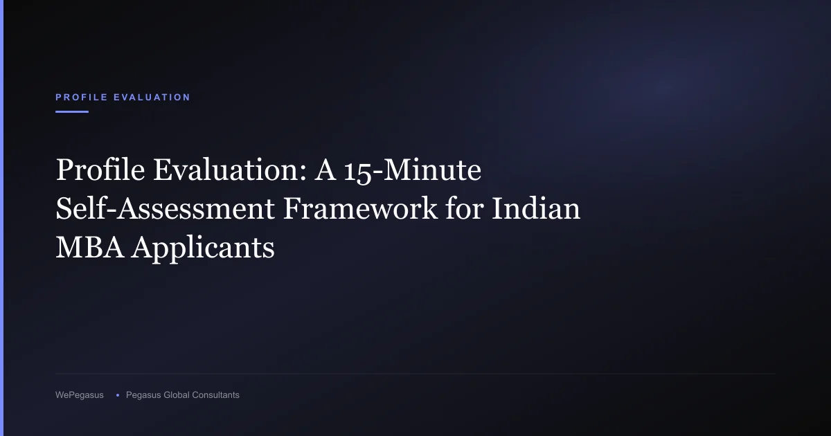 Profile Evaluation: A 15-Minute Self-Assessment Framework for Indian MBA Applicants