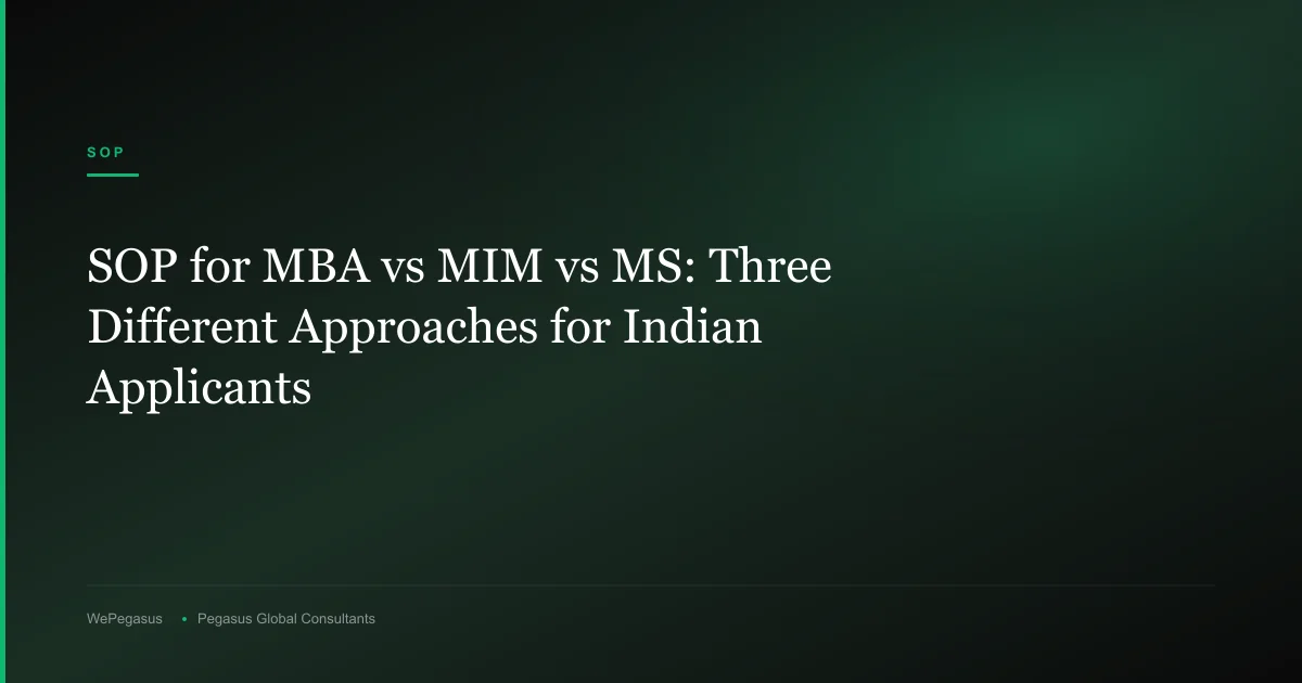 SOP for MBA vs MIM vs MS: Three Different Approaches for Indian Applicants