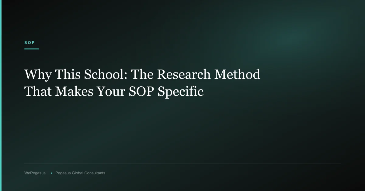 Why This School: The Research Method That Makes Your SOP Specific